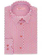 XOOS Women's blouse with red and sky blue printed pattern