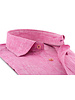 XOOS Men's fitted pink linen shirt with garnet collar braid