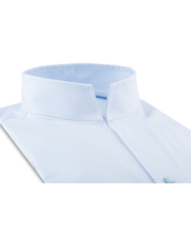 XOOS Chemise homme bleu ciel à col droit ouvert (Double Retors)