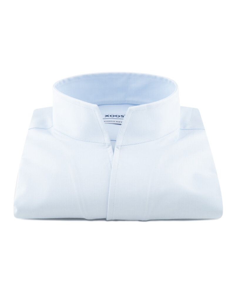 XOOS Chemise homme bleu ciel à col droit ouvert (Double Retors)