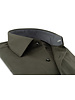 XOOS Chemise homme vert kaki doublure à micro pois (Double Retors)