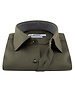 XOOS Chemise homme vert kaki doublure à micro pois (Double Retors)