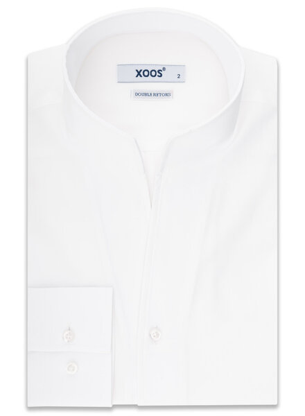 XOOS Chemise homme blanche à col droit ouvert (Coton satiné)