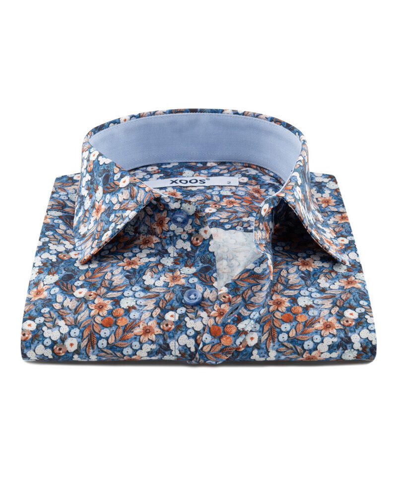 Blue floral shirt mens hot sale