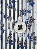 XOOS Chemise homme à rayures et motifs floral grises et bleues doublure marine