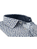 XOOS Chemise homme à rayures et motifs floral grises et bleues doublure marine