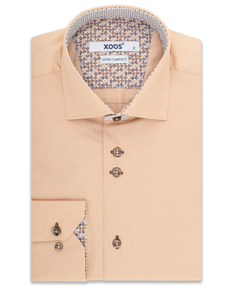 Chemise homme beige a double boutonnage doublure a motifs paisley beig XOOS.CA