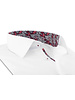XOOS Men's white shirt with red floral lining (Double Retors)
