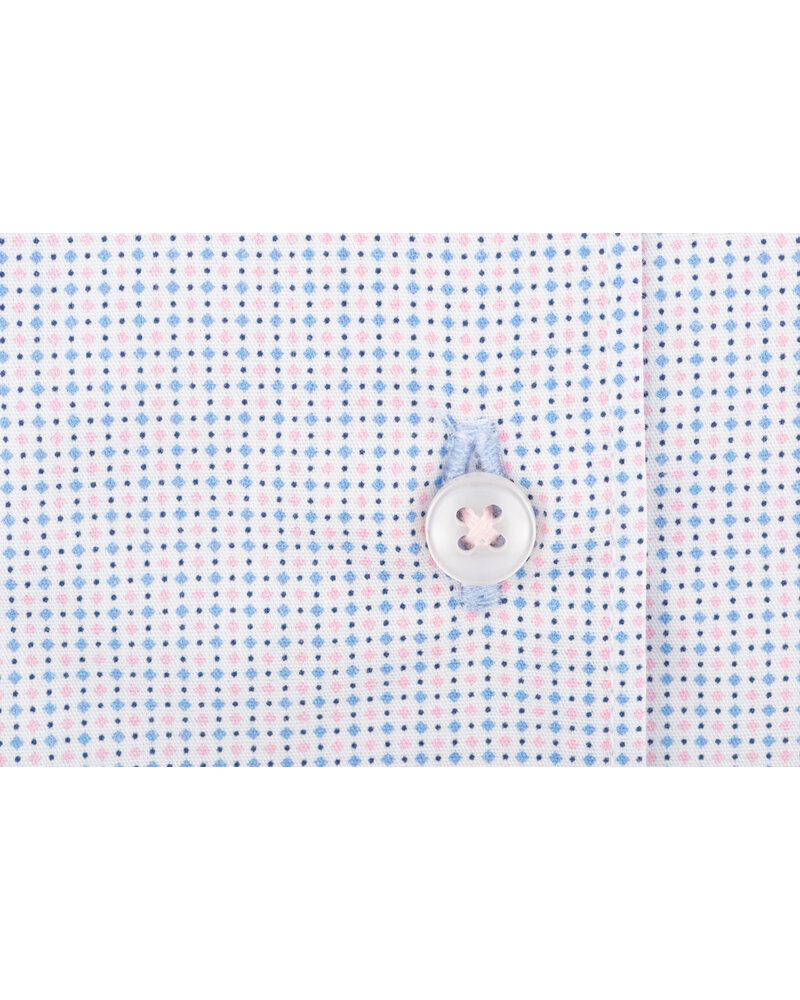 XOOS Chemisier femme à micro pois rose et bleu