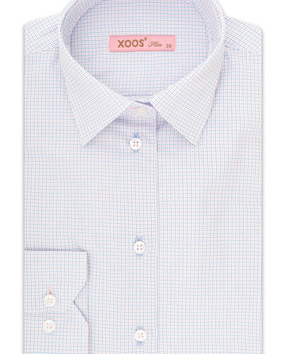 XOOS Women s pink and blue polka dots print
