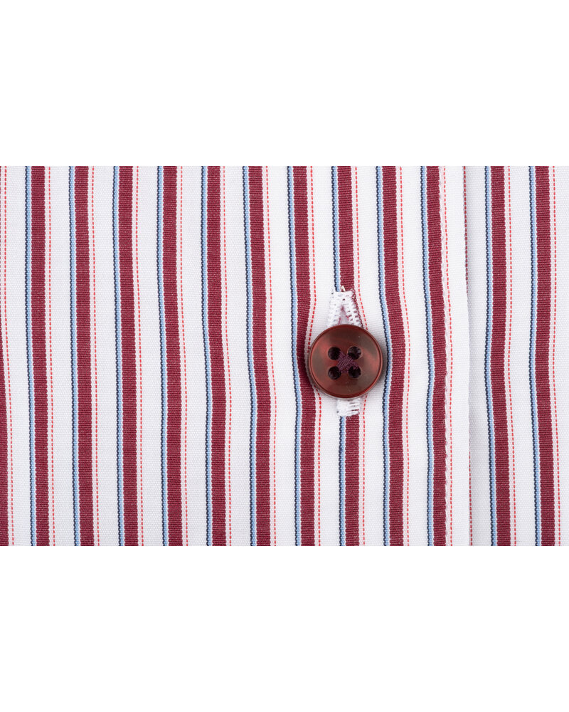 XOOS Women's burgundy striped dress shirt