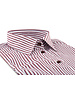 XOOS Women's burgundy striped dress shirt