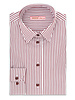 XOOS Women's burgundy striped dress shirt