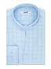 XOOS Chemise homme ciel à carreaux et col droit ouvert