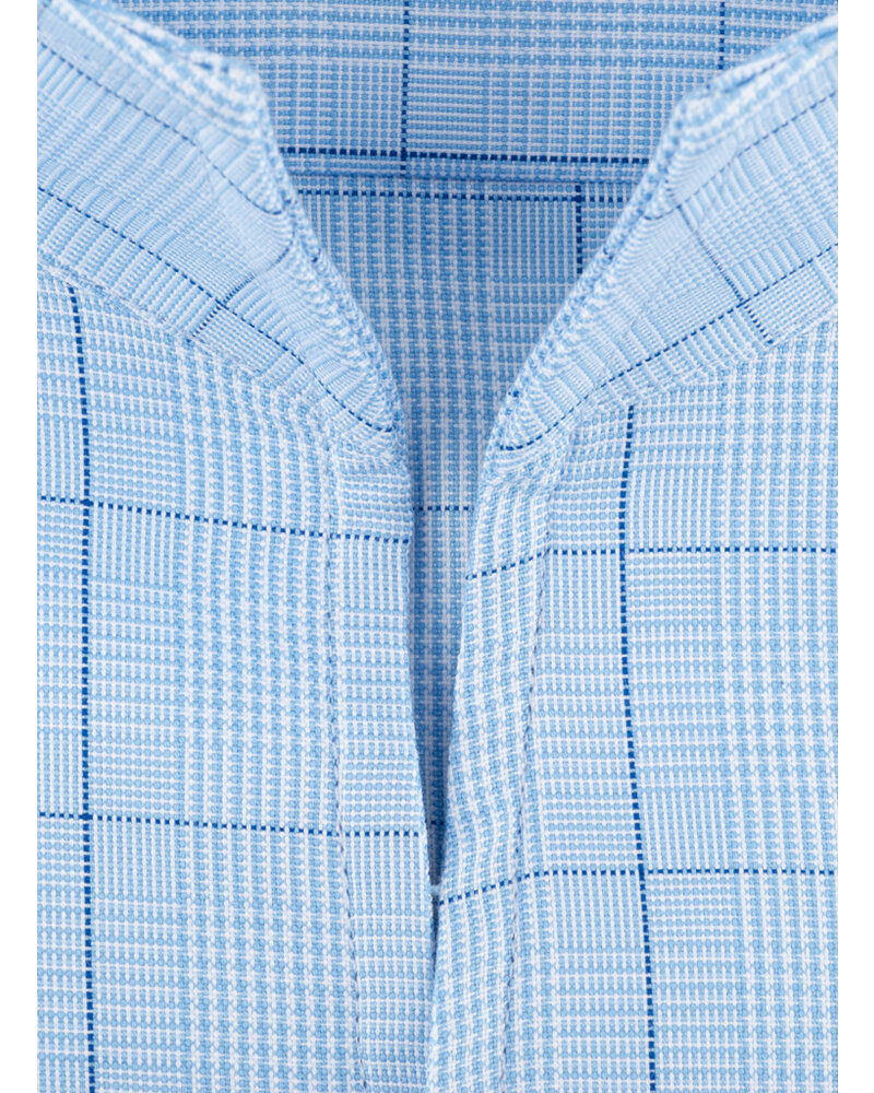 XOOS Chemise homme ciel à carreaux et col droit ouvert