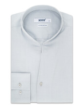 XOOS Chemise homme bleue gris à col droit ouvert (Double Retors)