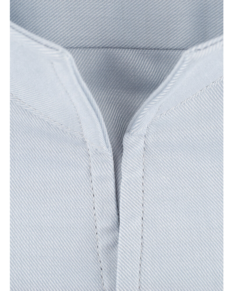XOOS Chemise homme bleue gris à col droit ouvert (Double Retors)