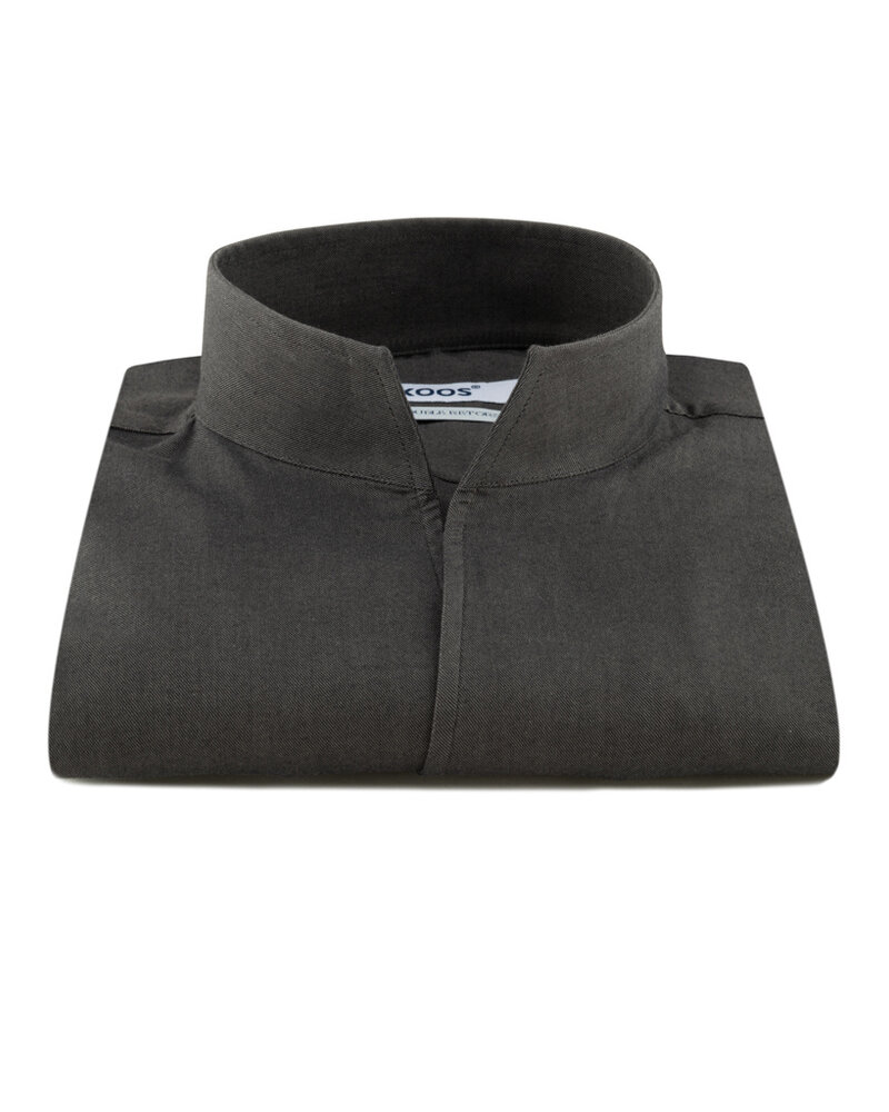 XOOS Chemise homme gris anthracite à col droit ouvert (Double Retors)