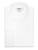 XOOS White Tuxedo men's shirt with pleated front and wing tip collar