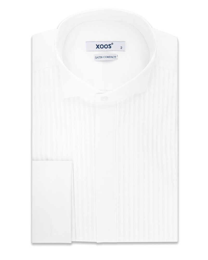 XOOS Chemise homme blanche de Tuxedo à plastron et col cassé