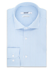 XOOS Chemise homme à rayures bleu ciel