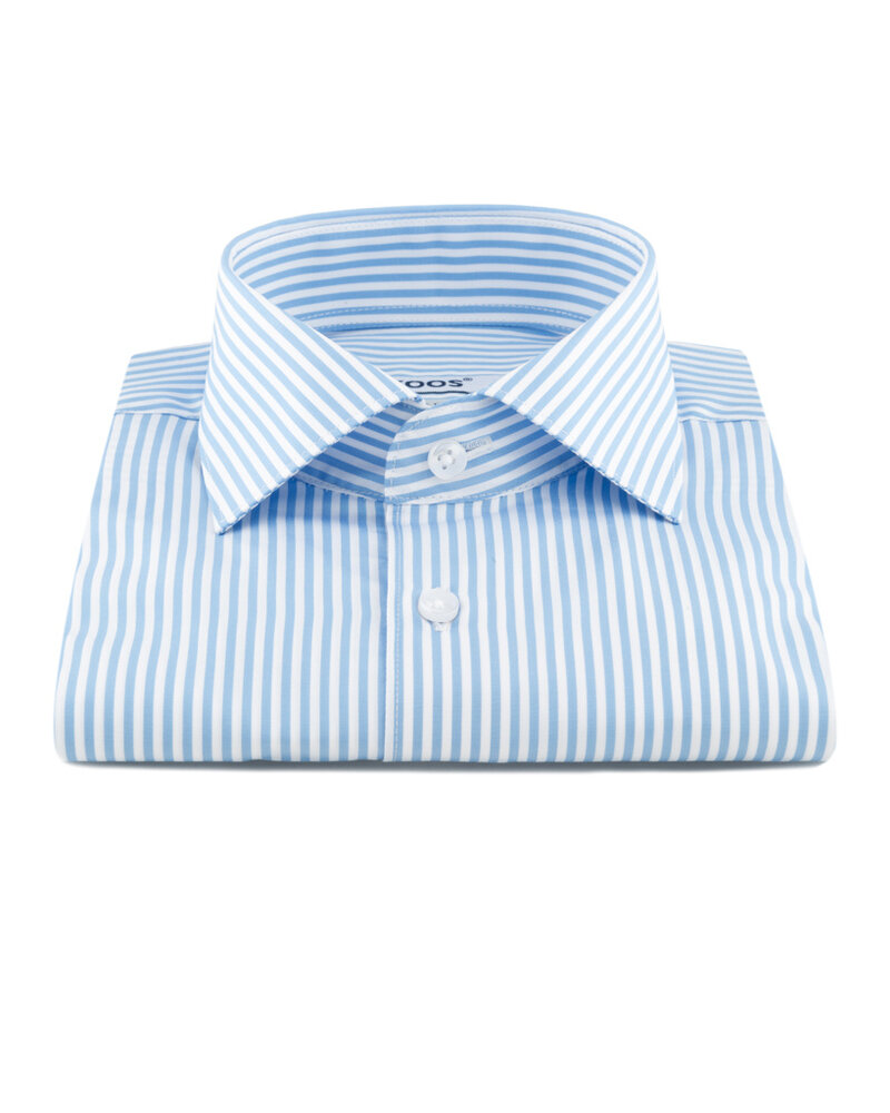 XOOS Chemise homme à rayures bleu ciel