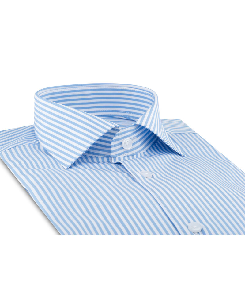 XOOS Chemise homme à rayures bleu ciel