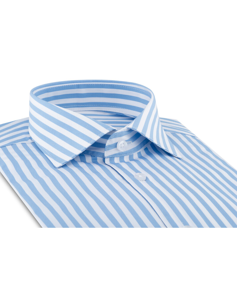 XOOS Chemise homme à rayures baton bleu ciel