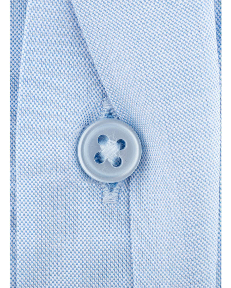 XOOS Chemise homme à poignets mousquetaire et gorge cachée en fil-à-fil bleu ciel (Double Retors)