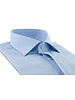 XOOS Chemise homme à poignets mousquetaire et gorge cachée en fil-à-fil bleu ciel (Double Retors)