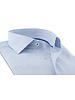 XOOS Chemise homme à très fins carreaux bleus et galon bleu (Double Retors)