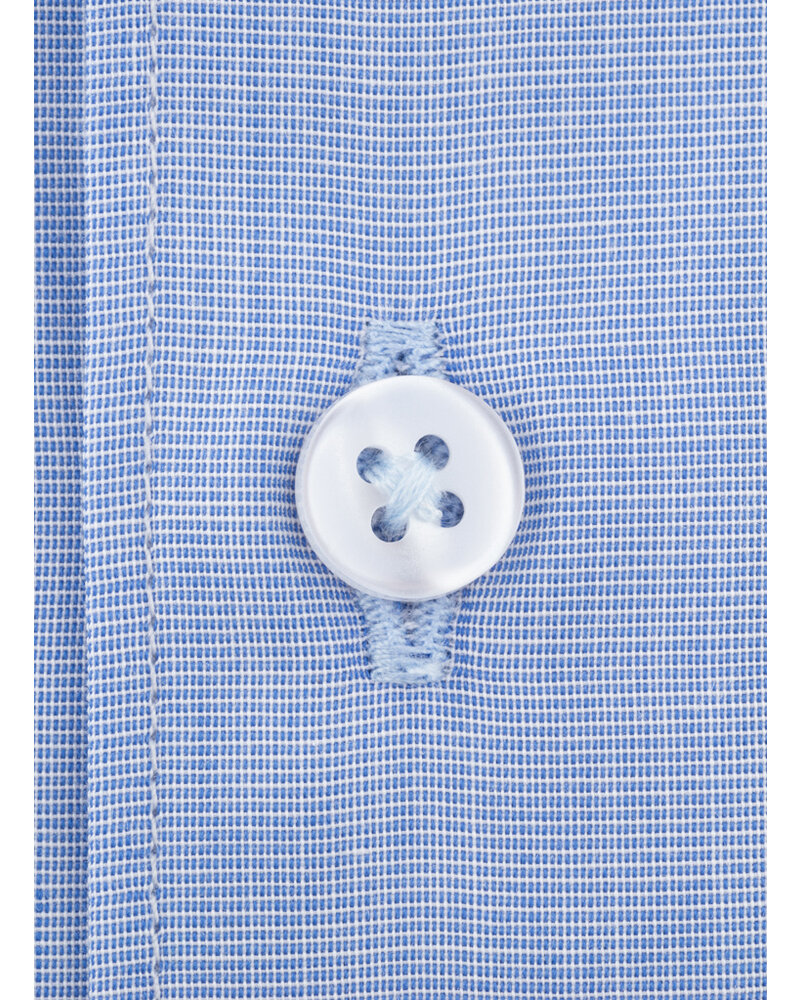 XOOS Chemise homme financière bleu à col Full Spread (Double Retors)