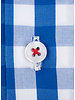 XOOS Chemise NON CINTRÉE à carreaux bleus et galon rouge