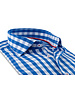 XOOS Chemise NON CINTRÉE à carreaux bleus et galon rouge