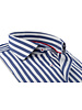 XOOS Chemise NON CINTRÉE à rayures baton marine et galon rouge (Double Retors)