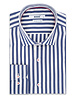 XOOS Chemise NON CINTRÉE à rayures baton marine et galon rouge (Double Retors)