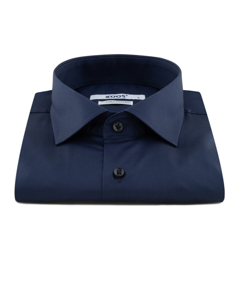 XOOS Chemise NON CINTREE bleu marine (Double Retors)