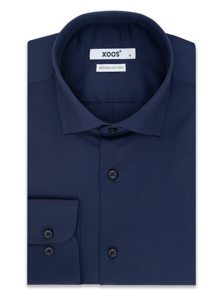 XOOS Chemise NON CINTREE bleu marine (Double Retors)