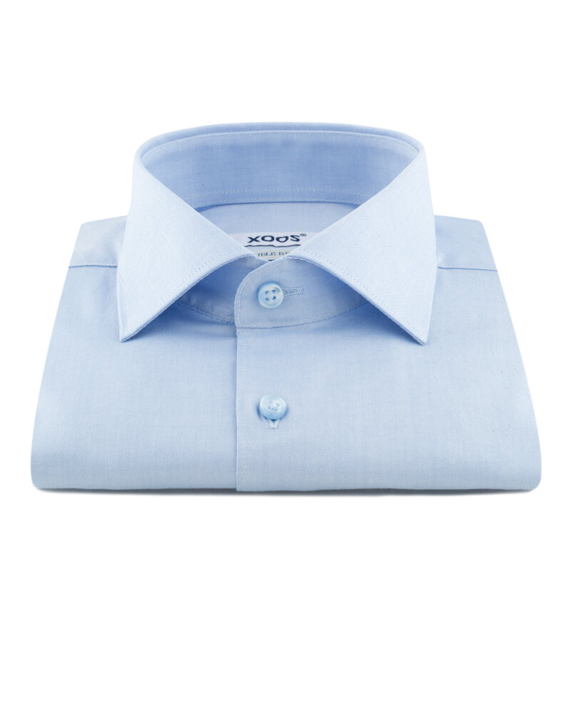 XOOS Chemise homme bleu ciel uni (Double Retors)