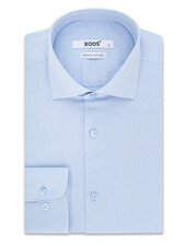 XOOS Chemise homme bleu ciel uni (Double Retors)