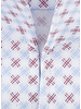 XOOS Chemise homme à imprimé à croix pourpre et ciel à col droit ouvert