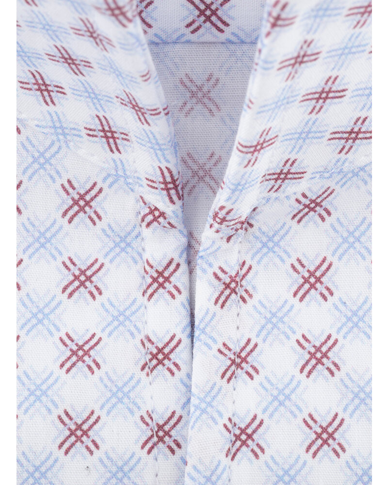 XOOS Chemise homme à imprimé à croix pourpre et ciel à col droit ouvert