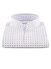 XOOS Chemise homme à imprimé à croix pourpre et ciel à col droit ouvert