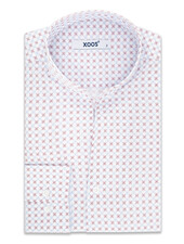 XOOS Chemise homme à imprimé à croix pourpre et ciel à col droit ouvert