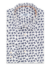 XOOS Chemise homme à imprimé colombe et galon orange