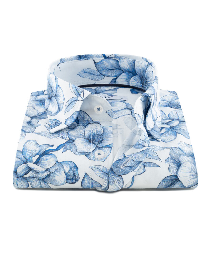XOOS Chemise homme en patchwork à fleurs ciel