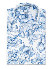 XOOS Chemise homme en patchwork à fleurs ciel