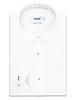 XOOS Chemise homme blanche à doublure et coudières imprimé à motifs caramel (Double Retors)