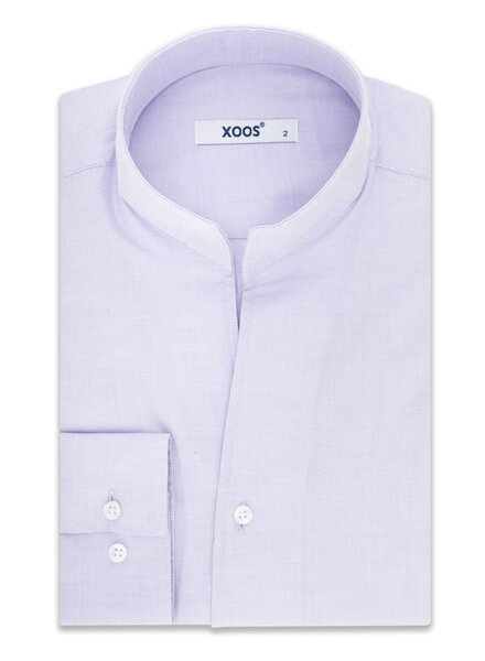 XOOS Chemise homme lavande à droit ouvert en coton piqué (Double Retors)