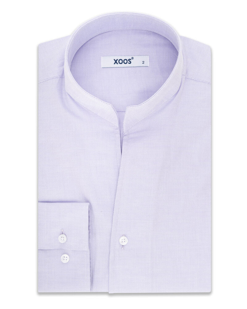 XOOS Chemise homme lavande à droit ouvert en coton piqué (Double Retors)